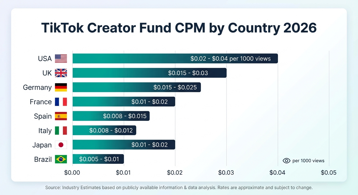 TikTok CPM Comparison by Country - Most Lucrative Markets for Creators in 2026